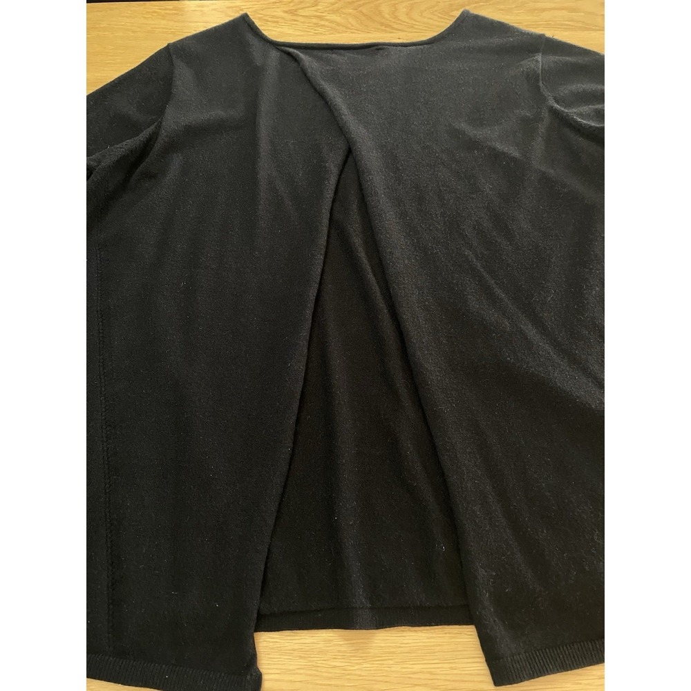 Hilary Radley Women's Sweater Size Large Black Open Back Soft Cozy 3/4 Sleeve - Picture 5 of 9